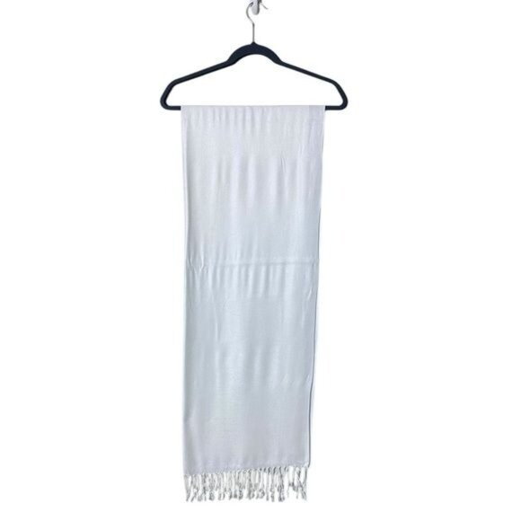 Liz Claiborne Women White Rayon Scarf Romantic Feminine Fairycore Beachy Coastal - Picture 1 of 5